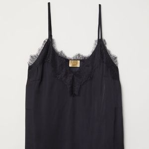 Satin Black Lace Cami